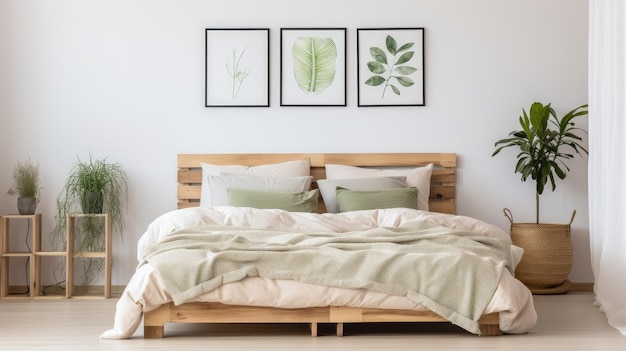Fotografie für ein Doppelbett aus Holz