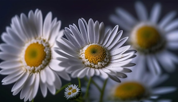 Fotografie Gänseblümchenblüten Nahaufnahme Generative KI