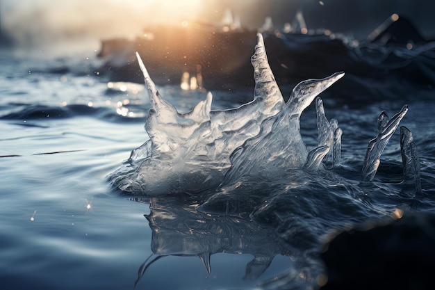 Fotografie mit unberührtem Eiswasser