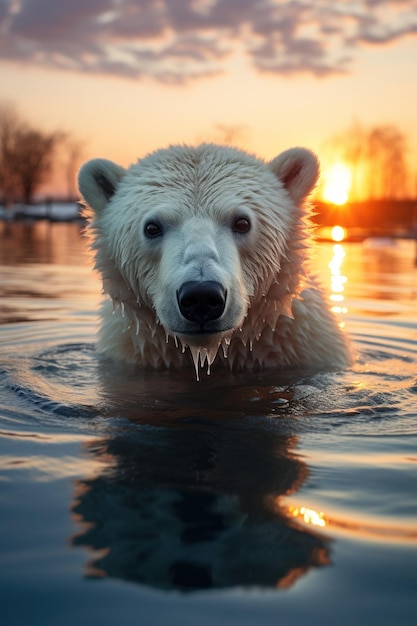 Fotografie von Eisbären und Wildtieren Generative KI