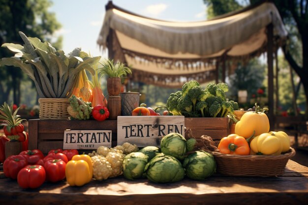 Foto fotografie von frischen lebensmitteln auf städtischen bauernmärkten