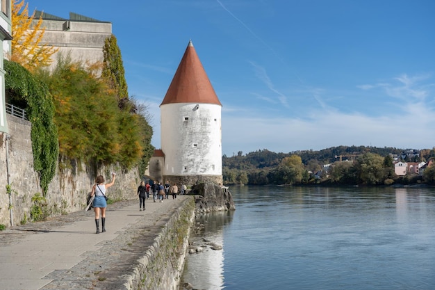 Fotografien der Stadt Passau in Niederbayern, Architektur und Tempel einer typischen Stadt in Deutsch