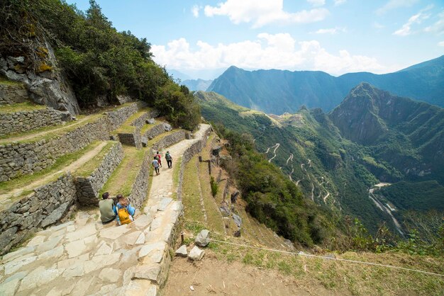 Fotografien der Zitadelle von Machu Picchu in den Anden von Peru