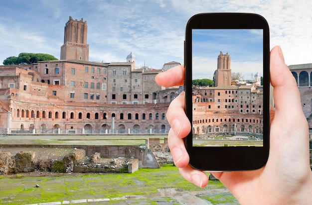 Fotografieren der antiken Ruinen auf dem Capitoline Hill