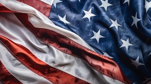 Fotografieren Sie die US-amerikanische Flagge für den US-Gedenktag und den Veteranentag mit dem Tag der Arbeit oder dem 4. Juli-Promi
