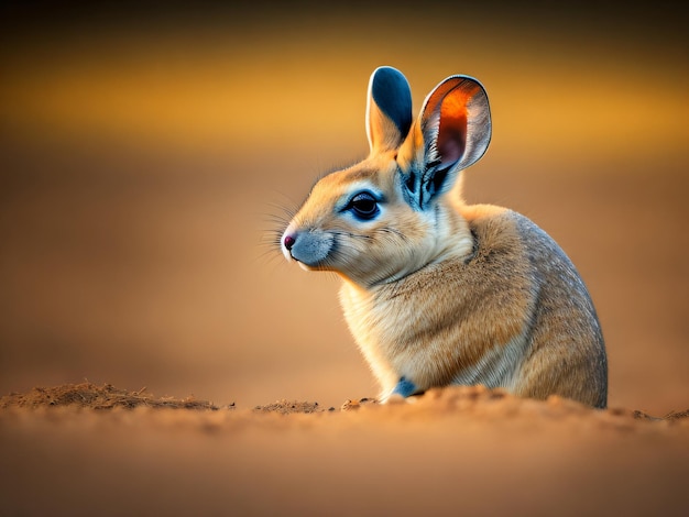 Fotografieren Sie ein Springmaus-Tier, das mit einer DSLR-Kamera im Feld aufgenommen wurde