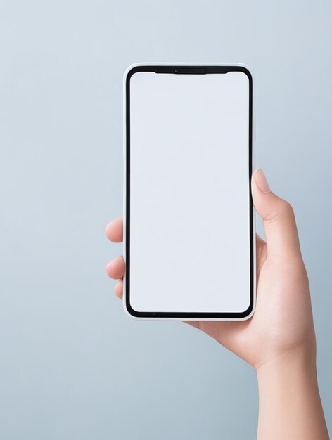 Fotografieren Sie eine Hand, die ein Telefon mit leerem Bildschirm hält