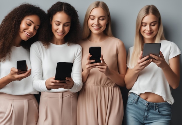 Fotografieren Sie verschiedene Menschen mit ihren Handys und Tablets