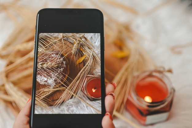 Foto fotografieren von frischem brot