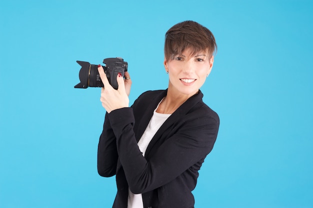 Fotografin im Studio arbeiten