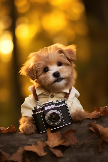 Fotógrafo cão design criativo de animais