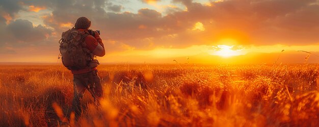 Un fotógrafo captura el fondo de un safari de vida silvestre