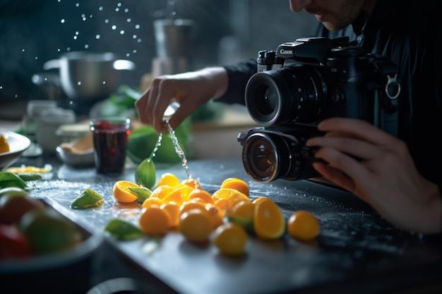 Fotógrafo comercial fotorrealista profesional de alimentos.