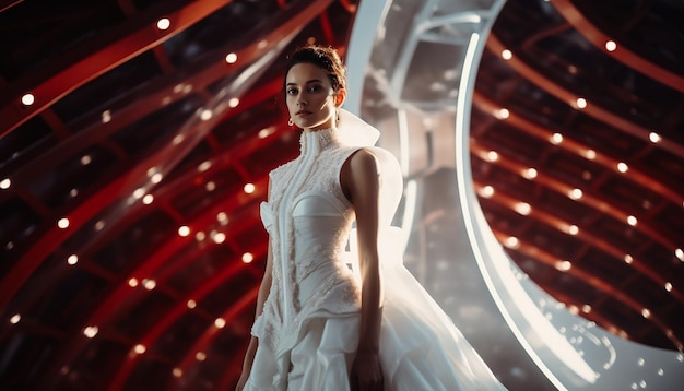 Fotógrafo de casamento no espaço casamento futurista