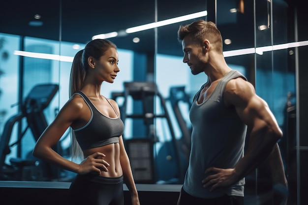 Fotógrafo entrenador personal en el gimnasio