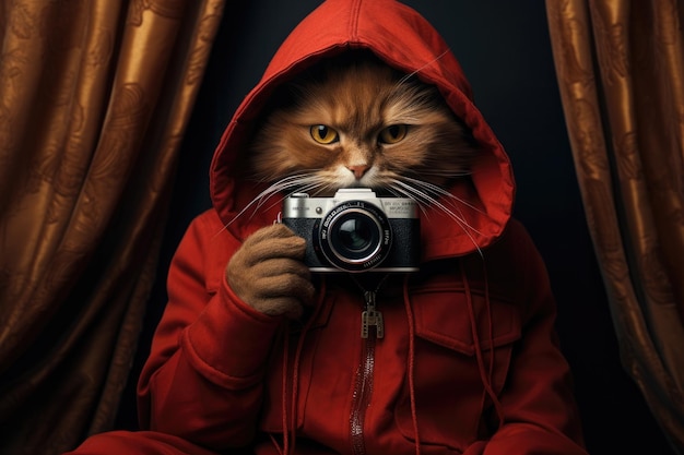 Fotógrafo gato diseño creativo de animales