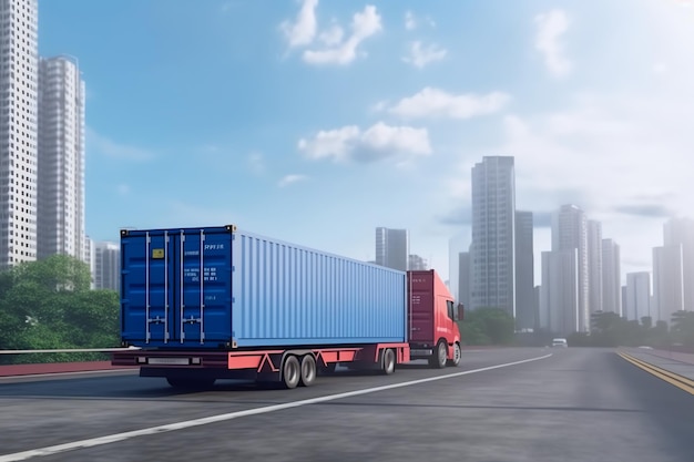 Fotoillustration des Containerlastwagens