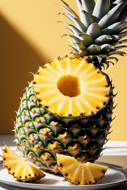 Fotoillustration einer Ananas mit Wasserspritzer