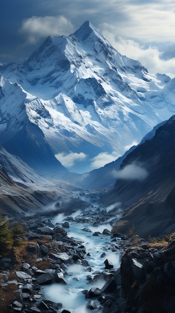 Fotomural de los picos brumosos de los Alpes Julianos