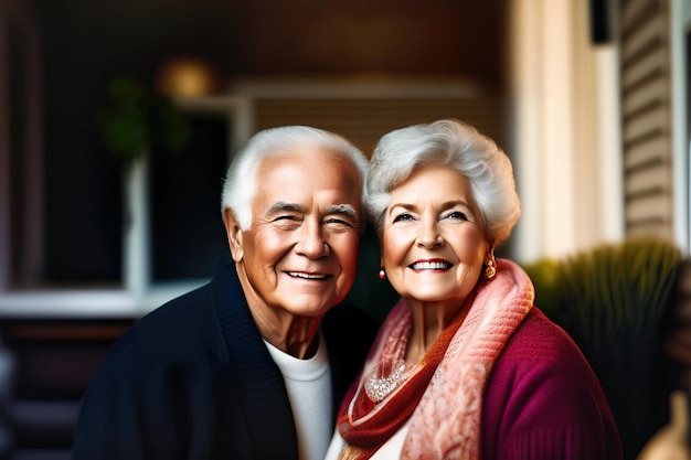 Fotoporträt eines glücklichen älteren Paares