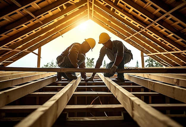 Foto fotoporträt von bauingenieuren und bauarbeiterteams im bauhintergrund