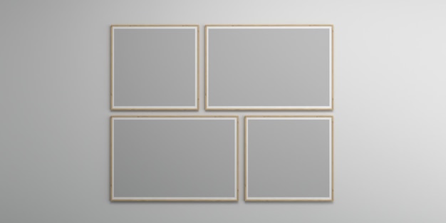 Fotorahmen isoliert auf der weißen Wand Kreative Moodboard-Frames mockup3d-Rendering