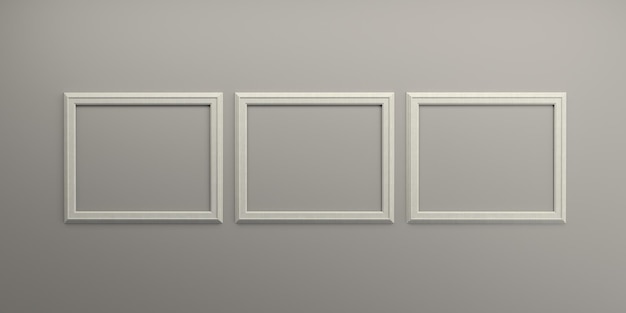 Fotorahmen isoliert auf der weißen Wand Kreative Moodboard-Frames mockup3d-Rendering