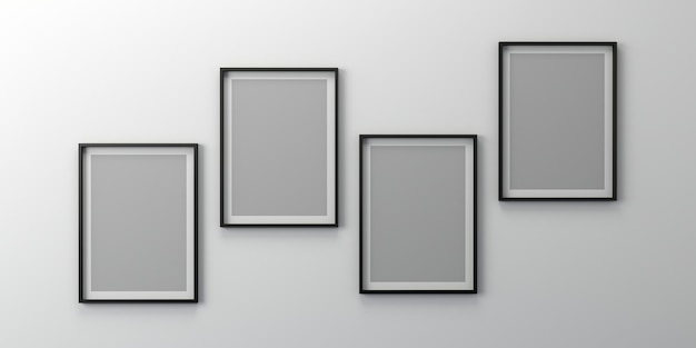 Fotorahmen isoliert auf der weißen Wand Kreative Moodboard-Frames mockup3d-Rendering