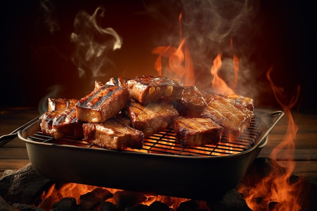 Fotorealista disparo de producto fotografía de comida barbacoa