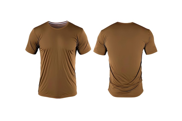 Fotorealistische männliche braune T-Shirts mit Kopierraum vorne und hinten
