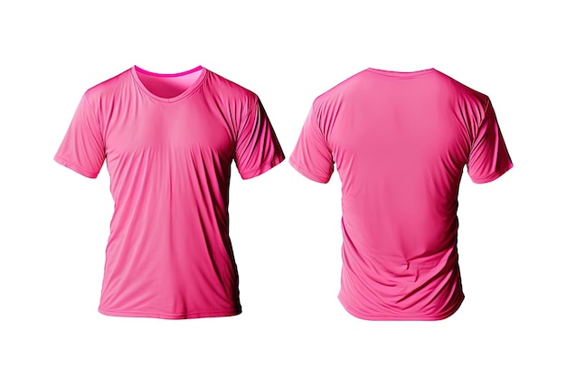 Fotorealistische männliche rosa T-Shirts mit Kopierraum vorne und hinten