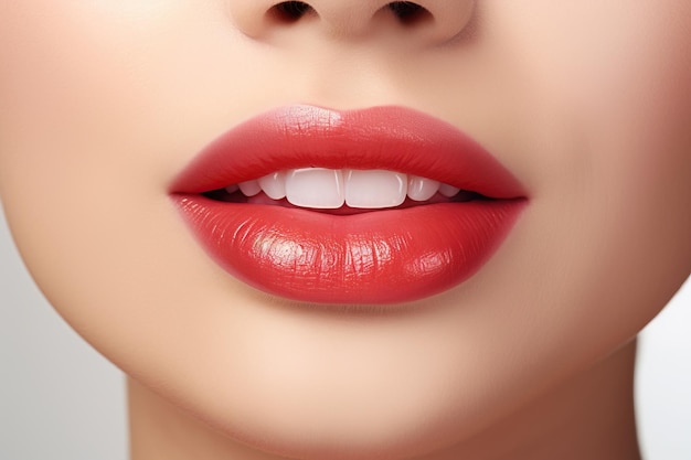 Fotorealistische weibliche Lippen mit rotem Lippenstift