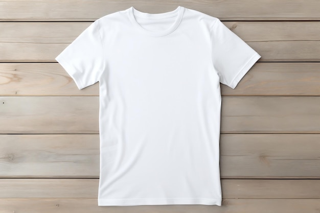 Fotorealistische weiße TShirt-Mockup-Vorlage, Draufsicht, generative KI