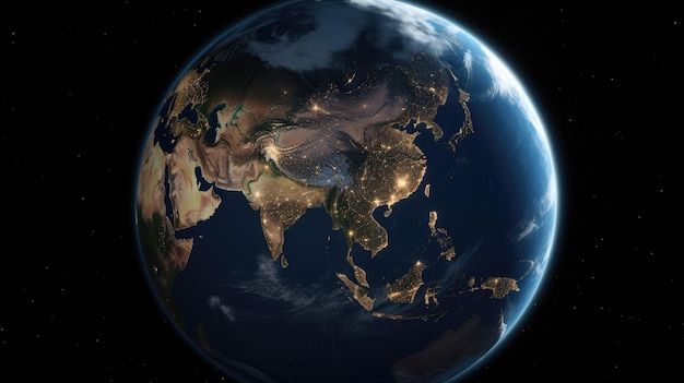 Fotorealistischer Globus in voller Größe aus dem Weltraum