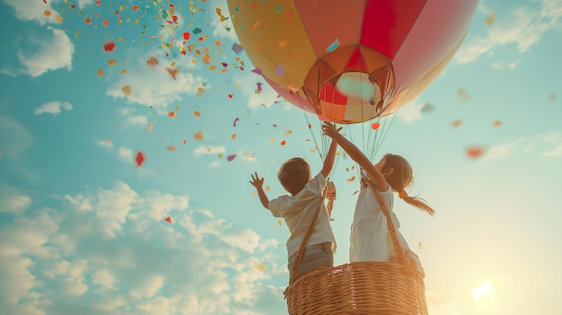 Fotorrealista das naves aéreas como balão de hotair