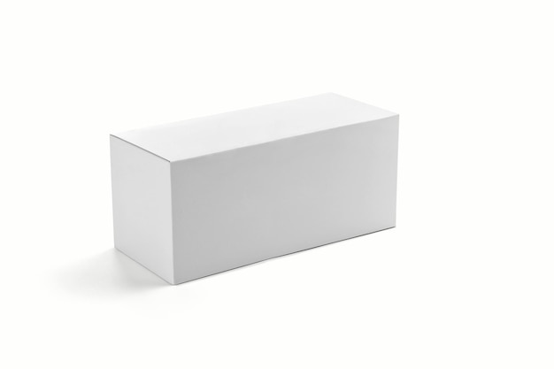 Fotorrealista Flat Square Cardboard Package Box Mockup em fundo cinza claro 3D renderização Mockup modelo pronto para o seu design