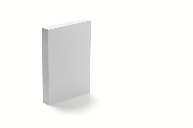 Fotorrealista Flat Square Cardboard Package Box Mockup em fundo cinza claro 3D renderização Mockup modelo pronto para o seu design