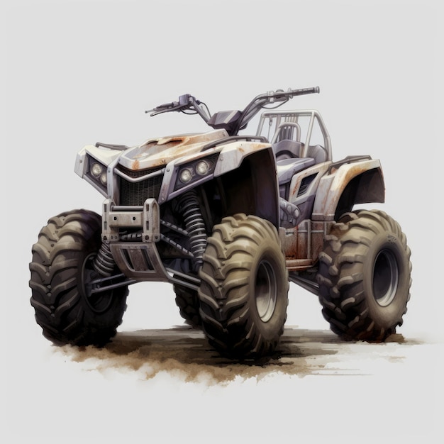 Fotorrealista fundo branco Atv Monster Truck