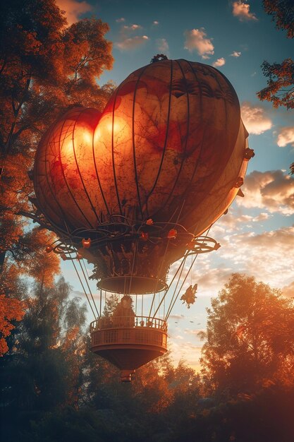 Fotorrealista de las naves aéreas como globo de aire