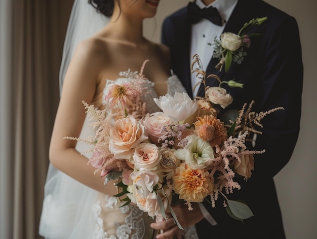 Fotos de bodas de parejas jóvenes asiáticas