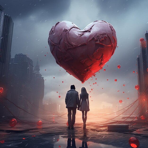 Fotos de amor renderizadas em 3D