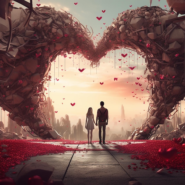 Fotos de amor renderizadas em 3D