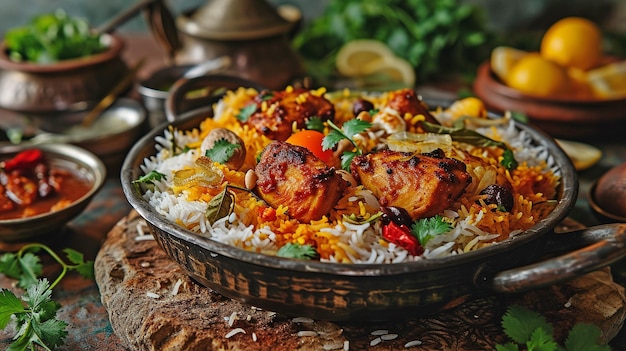 Fotos de comida de frango biryani de Hyderabadi