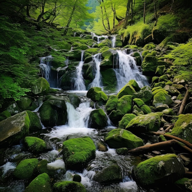 Fotos de fundo da natureza da cascata em cascata