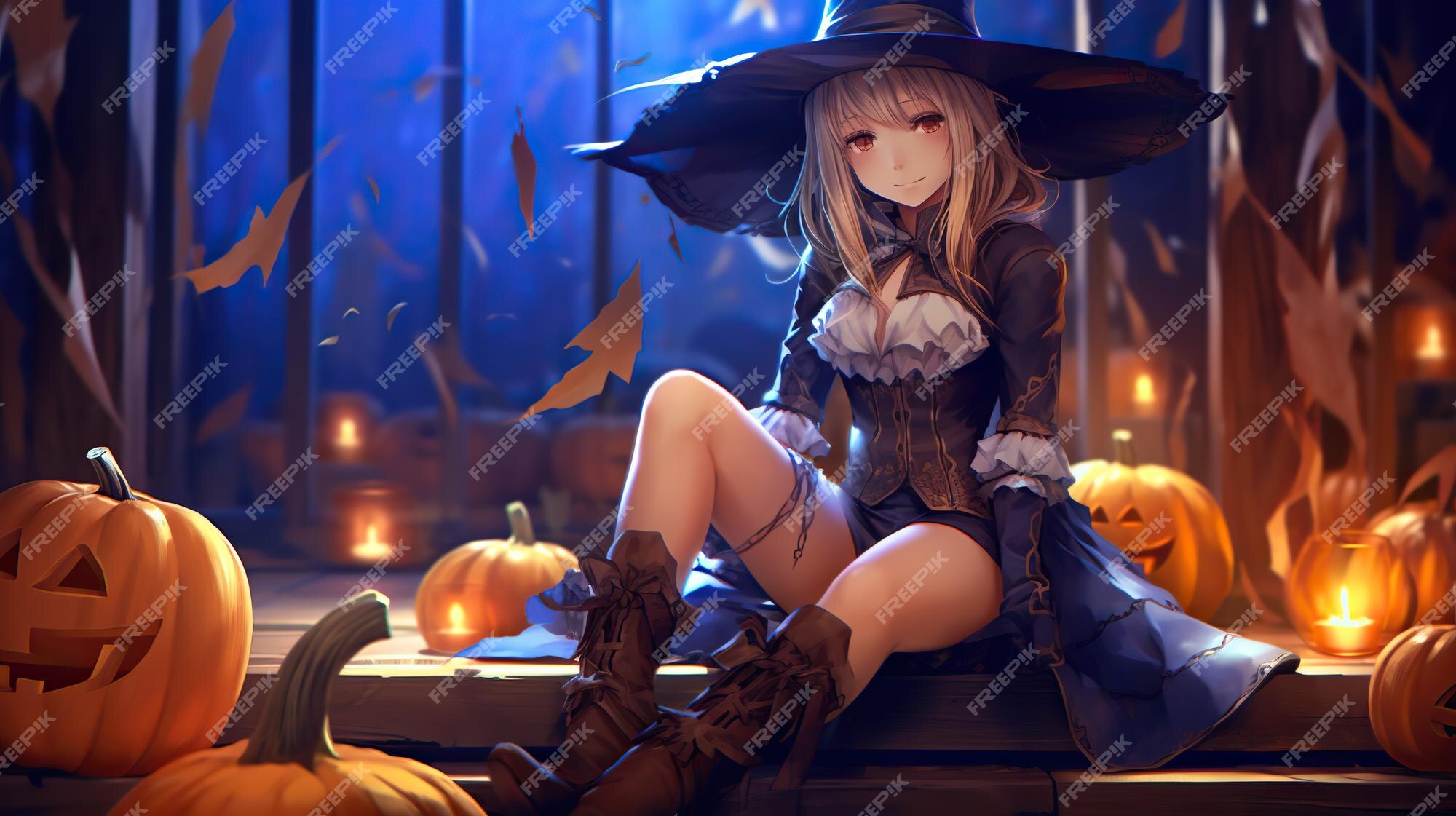 Fundo Imagem Fofa Para Papel De Parede De Halloween Do Anime