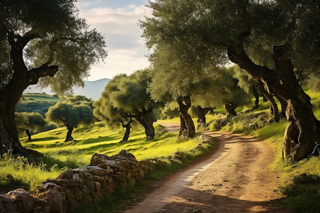 Fotos de oliveiras numa paisagem pitoresca da Itália
