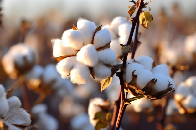 Fotos de plantas de algodão cheias de vibrações frescas e momentos de floração