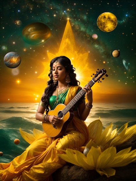 Las fotos de la diosa Saraswathi Maa Saraswati