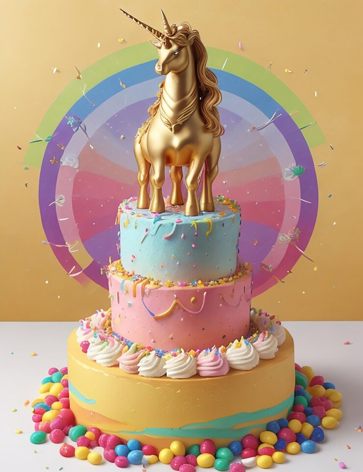 Fotos del diseño del pastel de unicornio