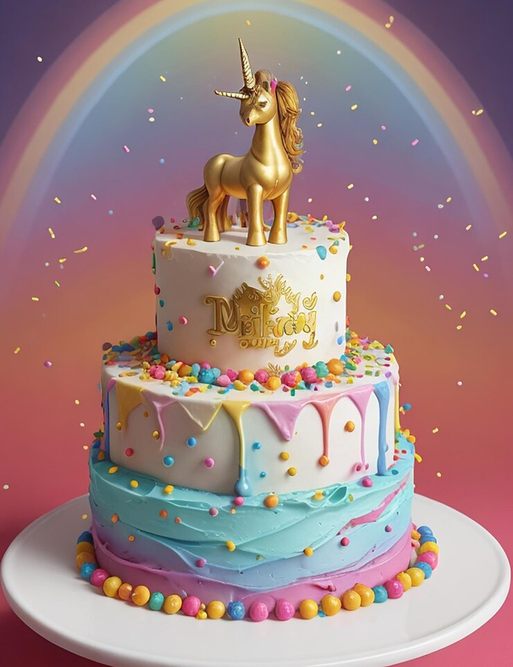 Fotos del diseño del pastel de unicornio